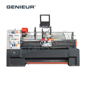 410mm 52mm Spindle Bore Manual Lathe Machine With Saddle for Disc Parts Processing